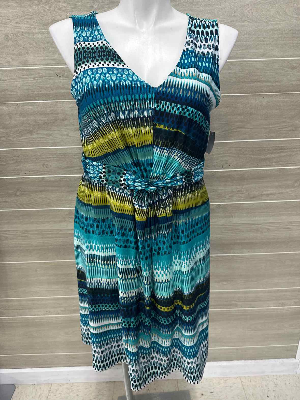 NY Collection Teal Womens Women Size 14 Dress