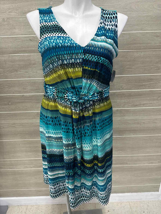 NY Collection Teal Womens Women Size 14 Dress