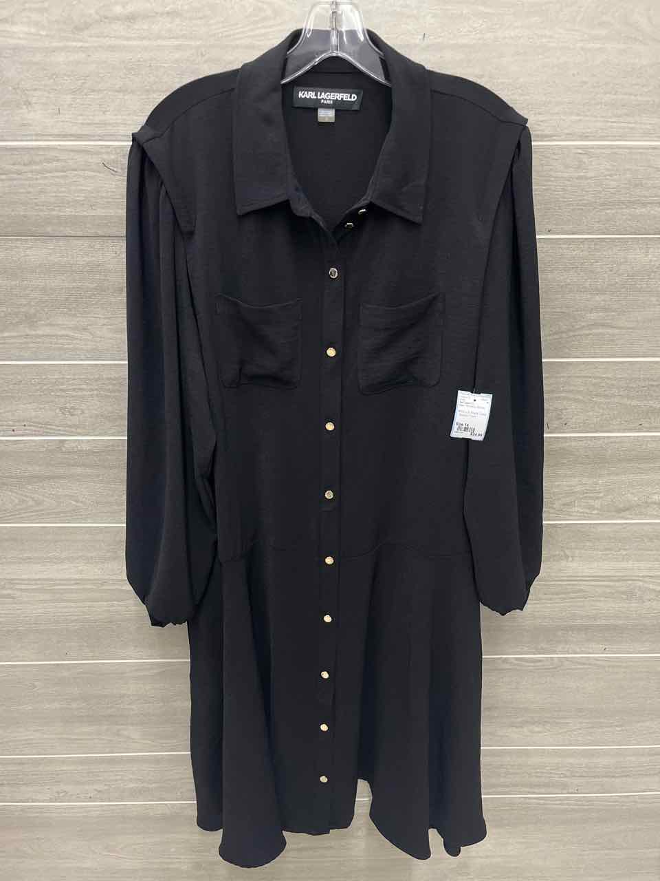 Karl Lagerfeld Size 14 Black Womens Dress