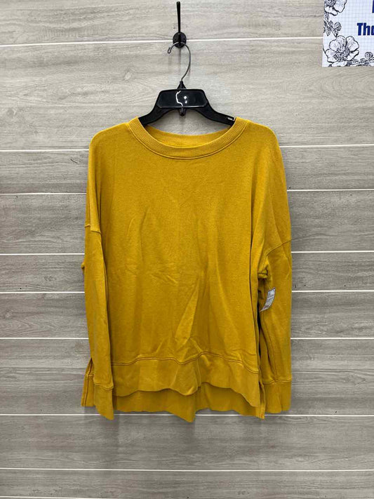 Time & Tru Size L Yellow Womens Sweatshirt