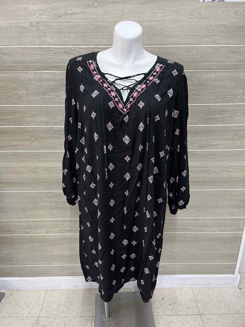 Terra & Sky Black Womens Women Size 20/22 Dress