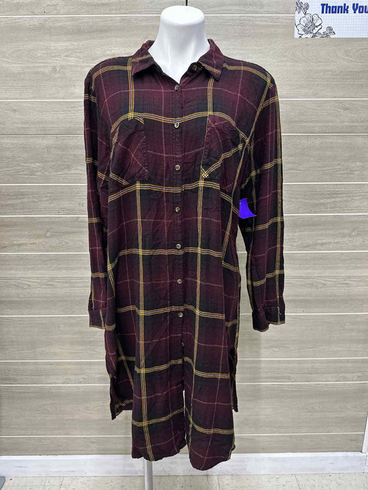 Maurices Size 18 Burgundy Plus Dress