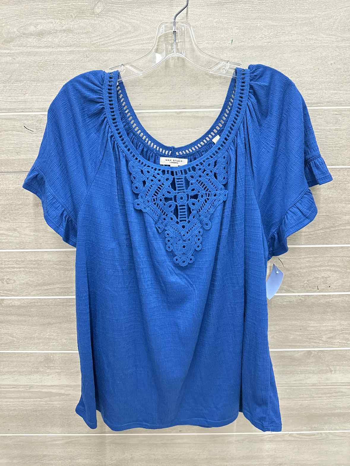 Max Studio Size 1X Blue Plus Shirt