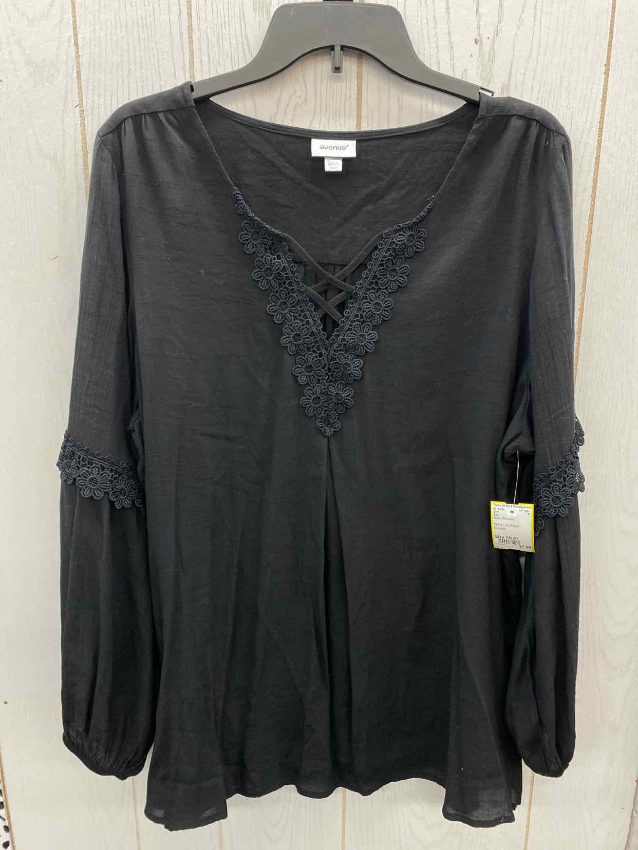 Ave Black Womens Size 18/20 Shirt