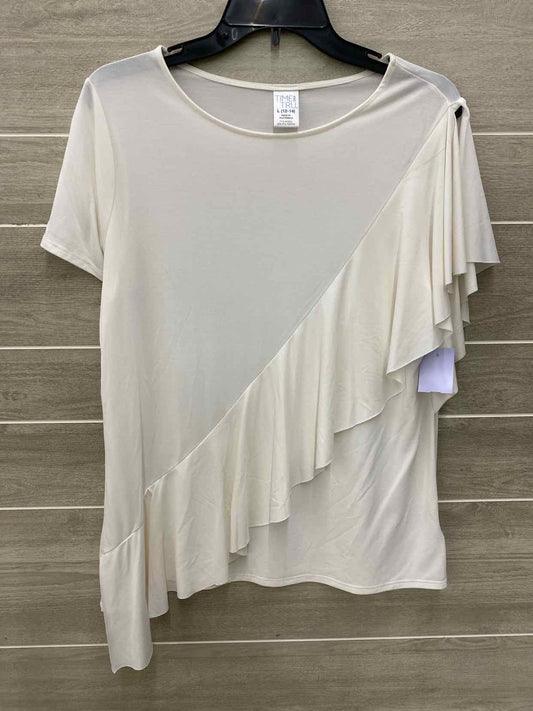 Time & Tru Cream Womens Size L Shirt