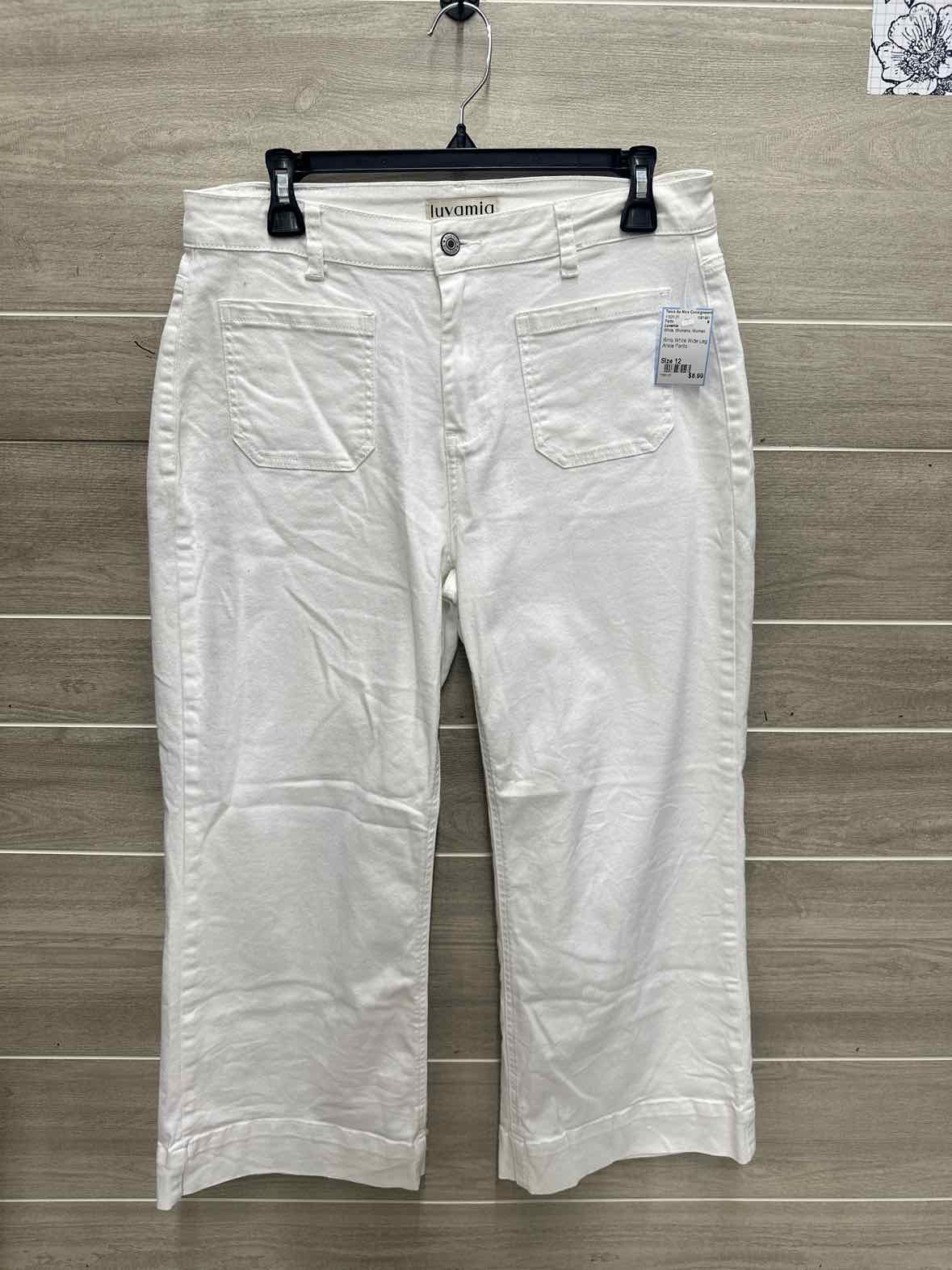 Luvamia Size 12 White Womens Pants