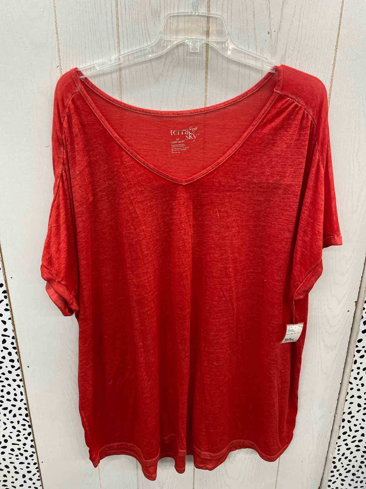 Terra & Sky Red Womens Size 4X Shirt