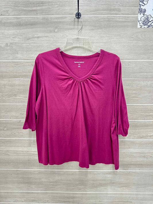 Woman Within Size 18/20W Burgundy Plus Shirt