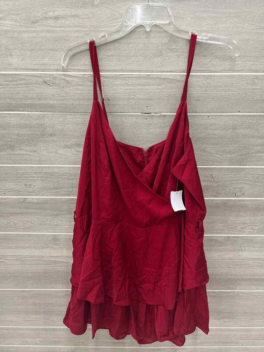 City Chic Red Womens Women Size 20 Romper