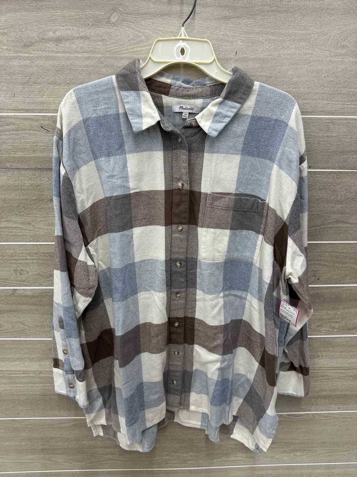 Madewell Size 2X Blue Womens Shirt
