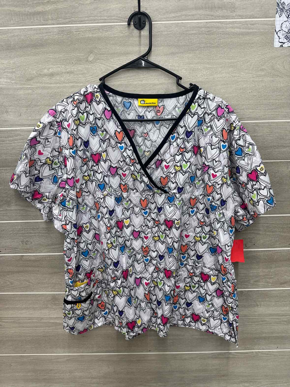 WonderWink Size 2X White Womens Scrub Top