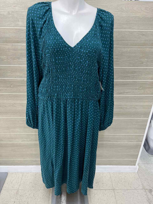 Ava & Viv Teal Womens Women Size 3X Dress