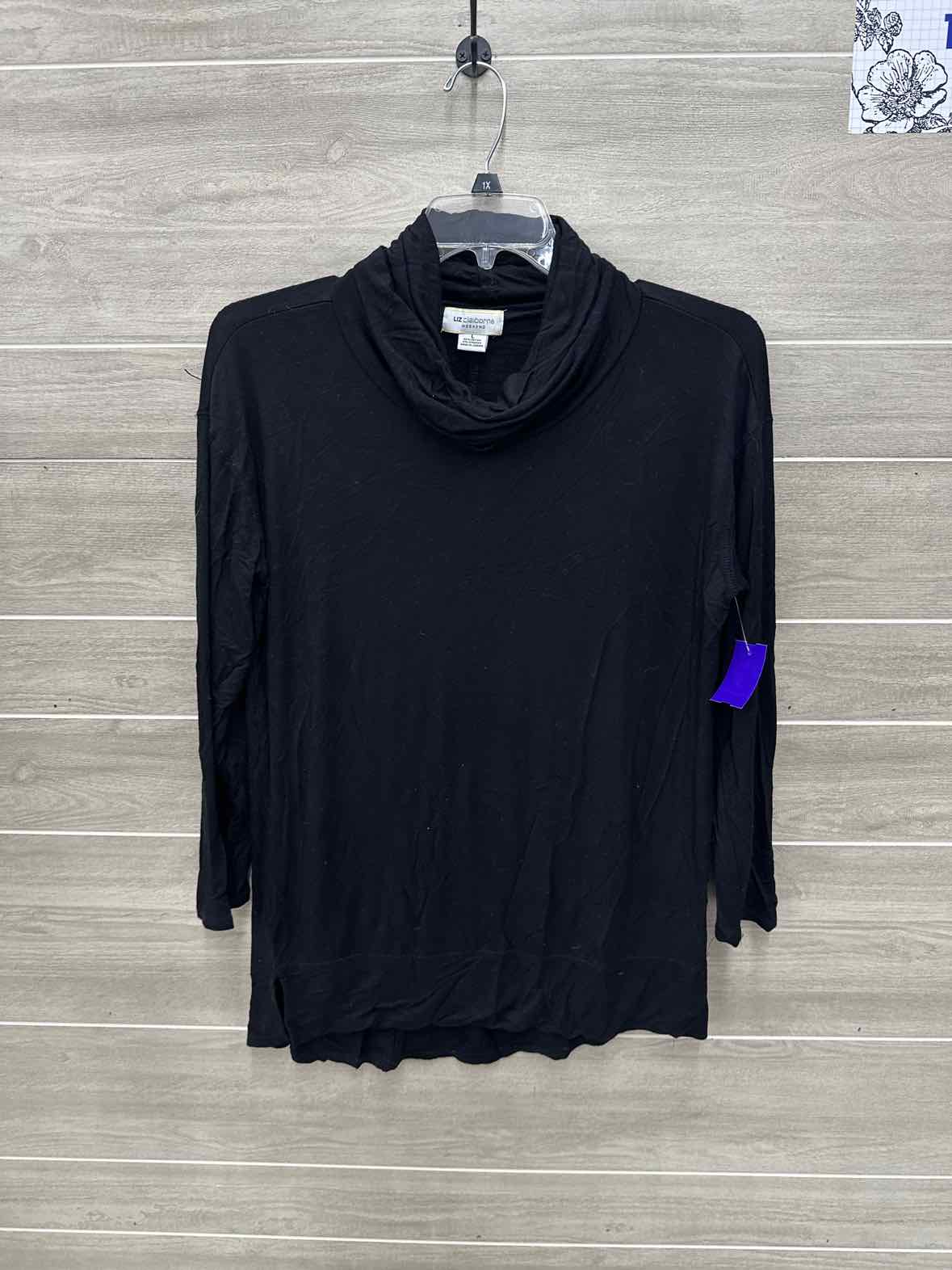Liz Claiborne Size L Black Womens Shirt