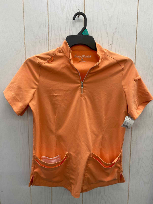 Orange Womens Size Small Scrub Top