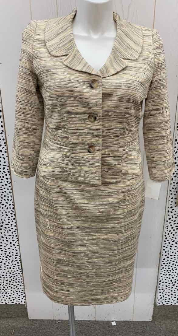 Dressbarn Beige Womens Size 14 Skirt Set