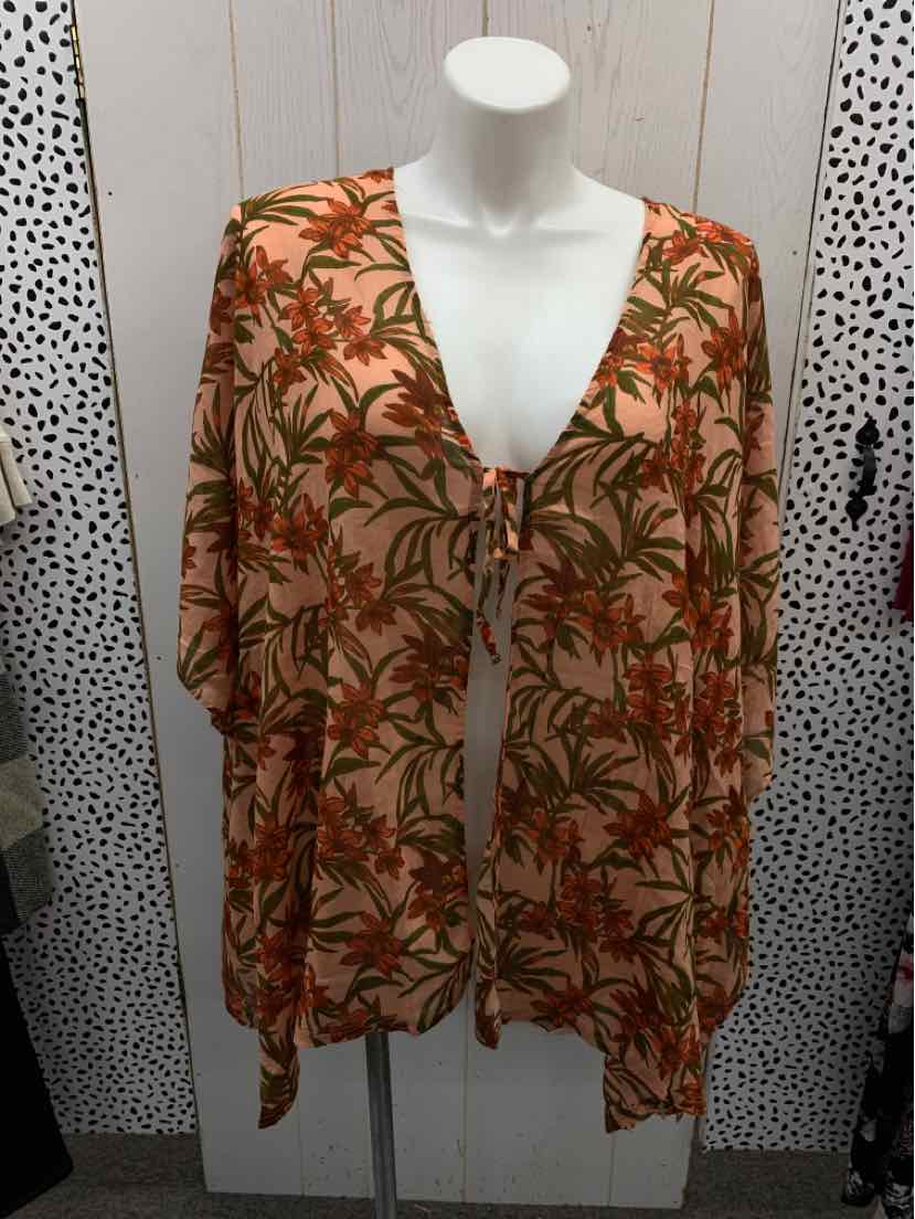 D & Co Peach Womens Size 1X Coverup