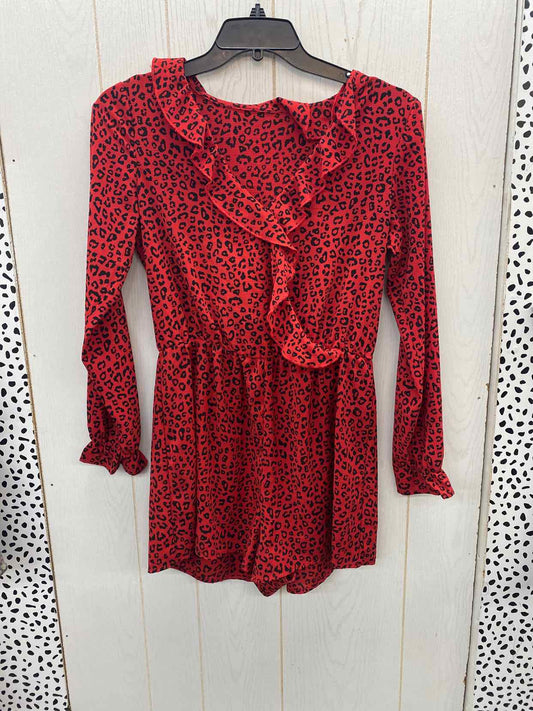 Red Womens Size 8 Romper