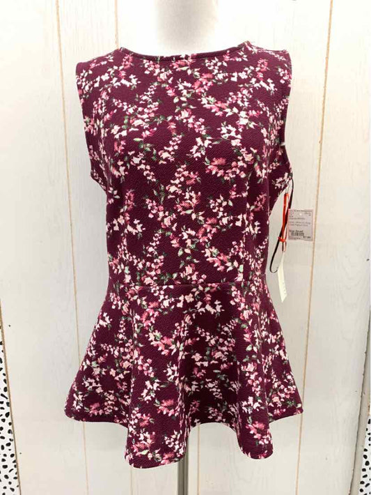 ELLE Burgundy Womens Size Small Shirt