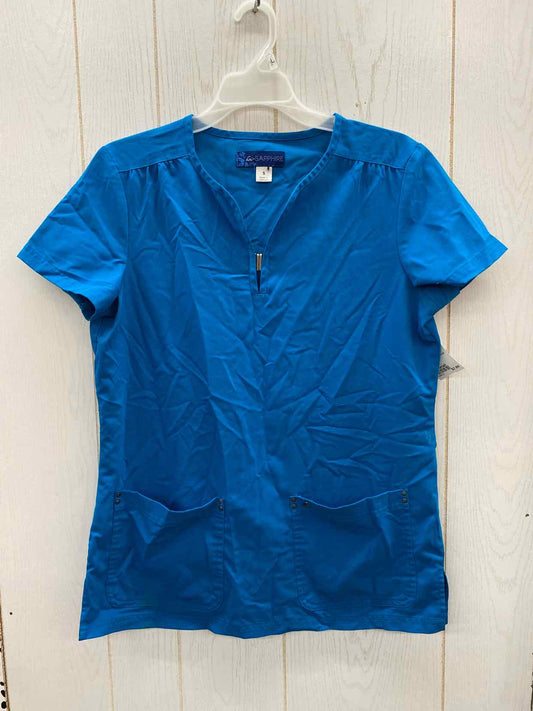 Koi Blue Womens Size Small Scrub Top