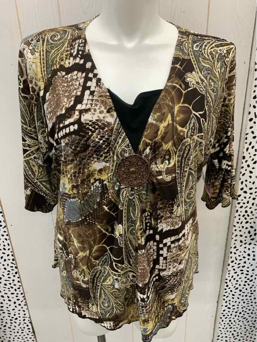 Susan Lawrence Brown Womens Size 2X Shirt