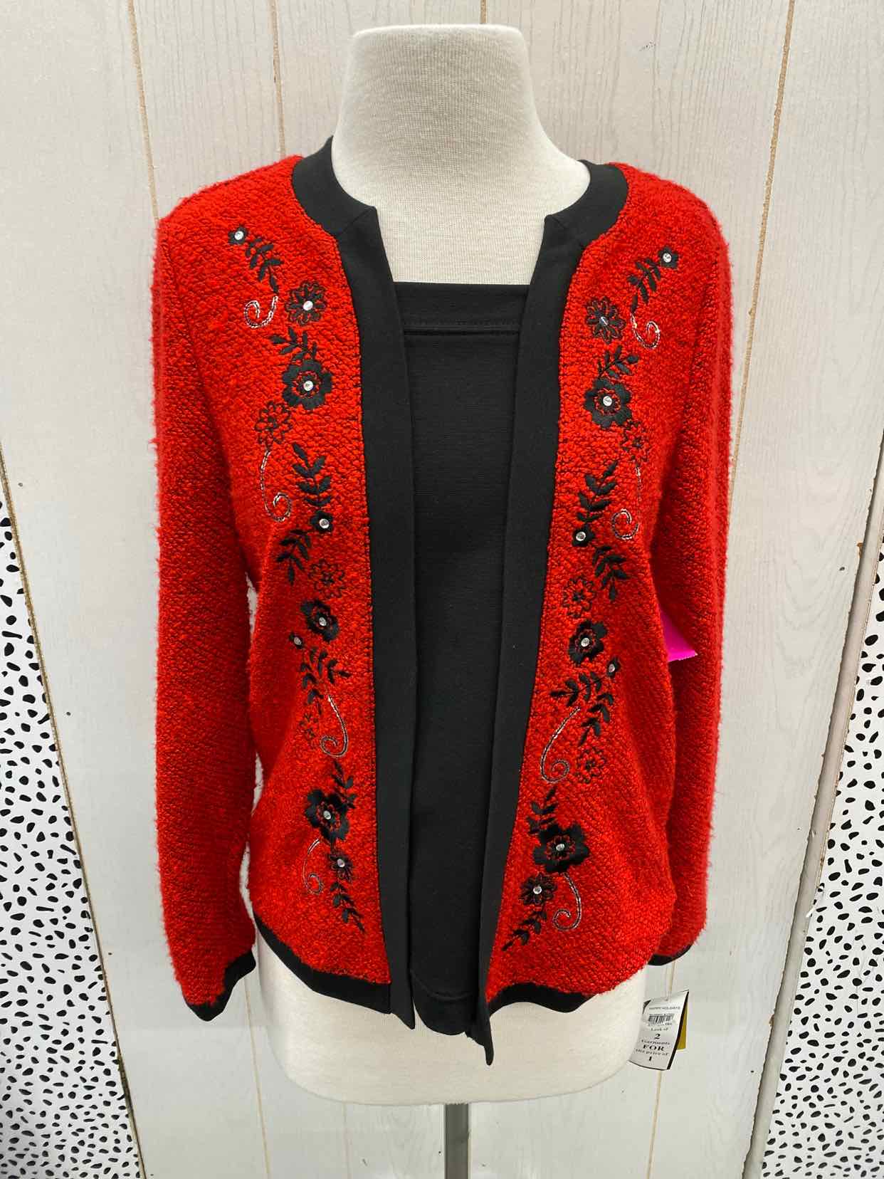 Cathy Daniels Red Womens Size Small Sweater