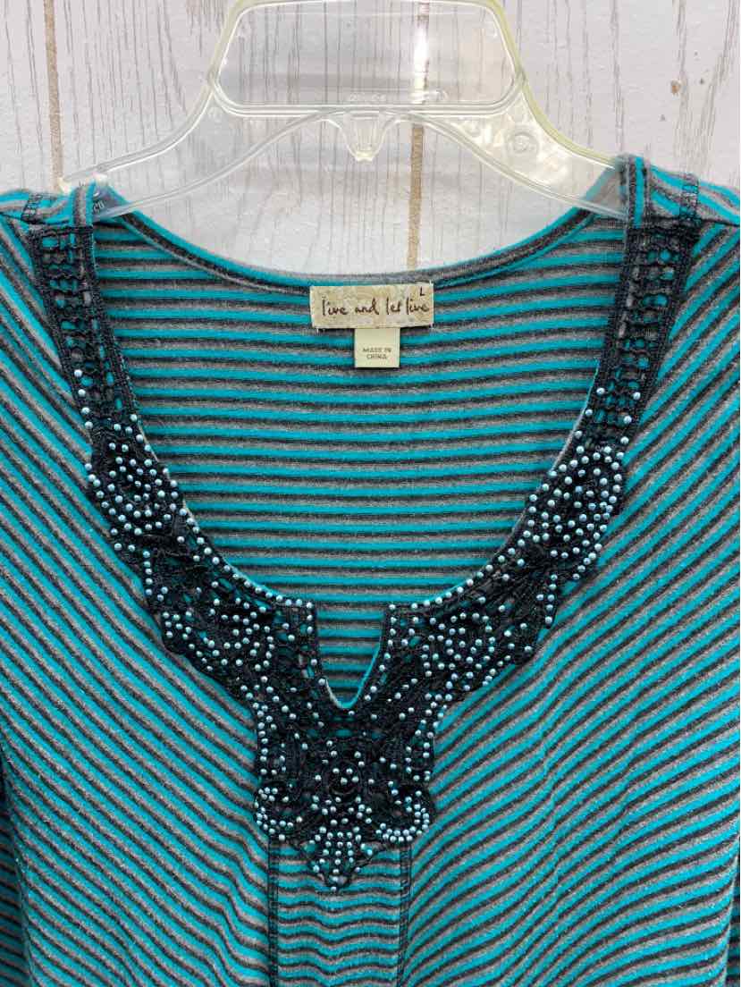 Live and Let Live Teal Womens Size L Shirt