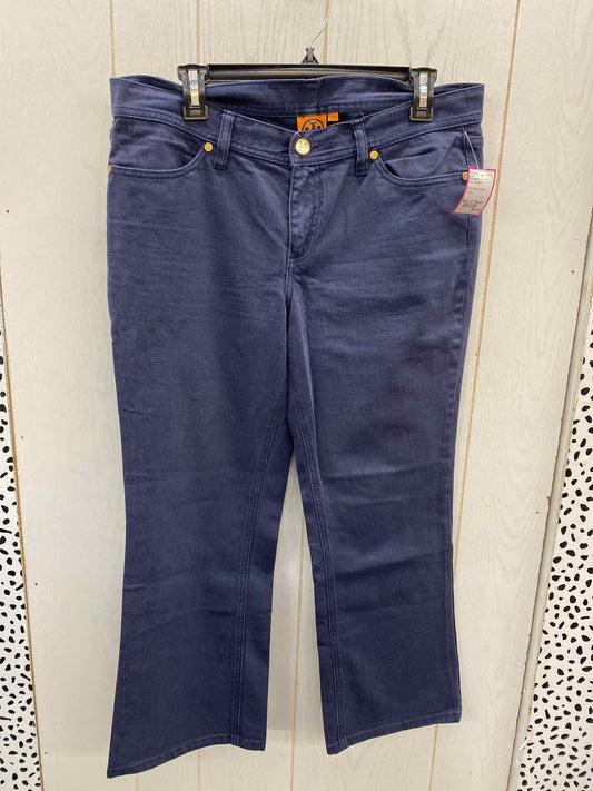 Tory Burch Blue Womens Size 12 Short Jeans