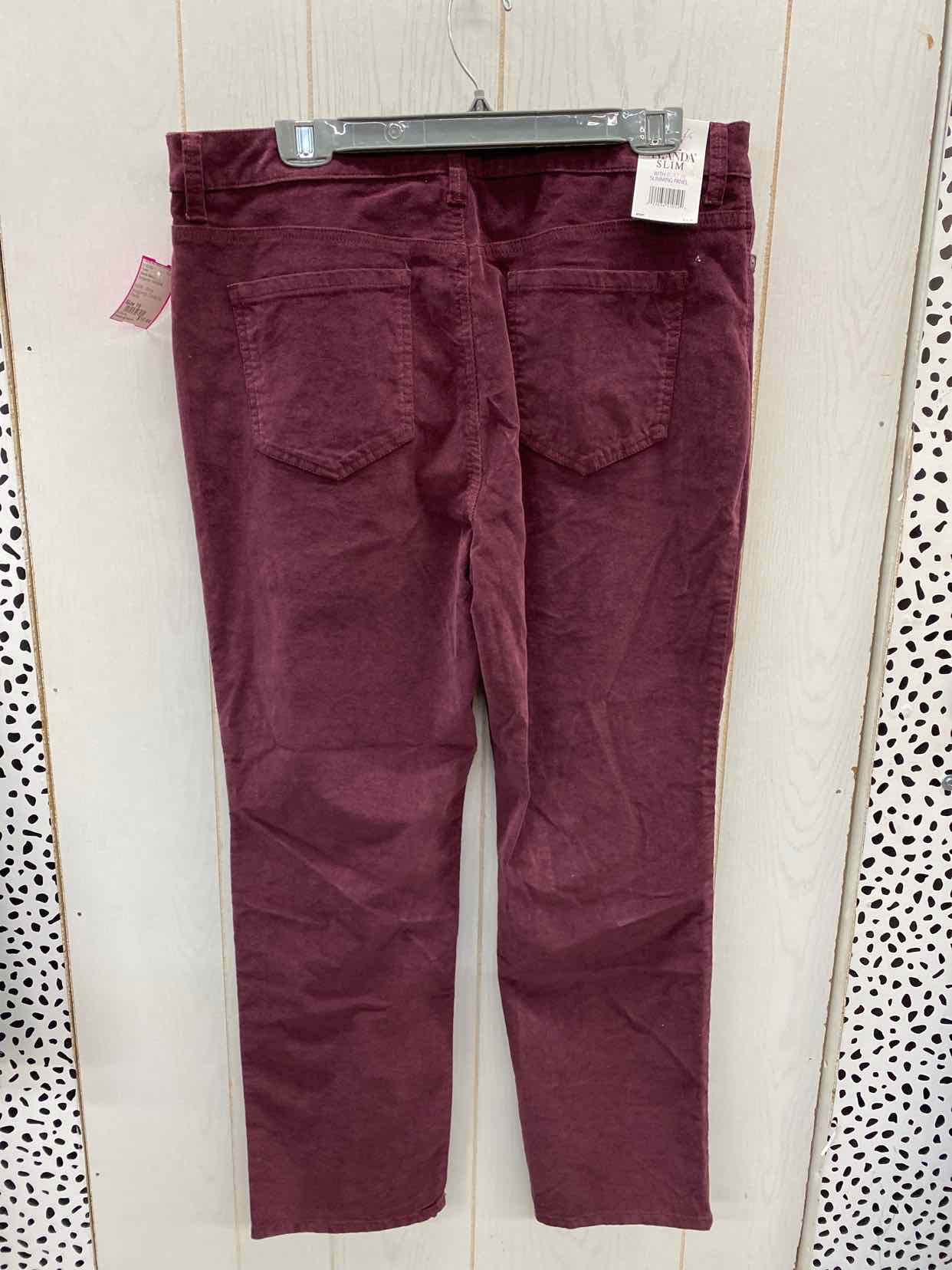 Gloria Vanderbilt Burgundy Womens Size 16 Pants