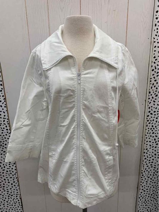 D & Co White Womens Size 8 Blazer