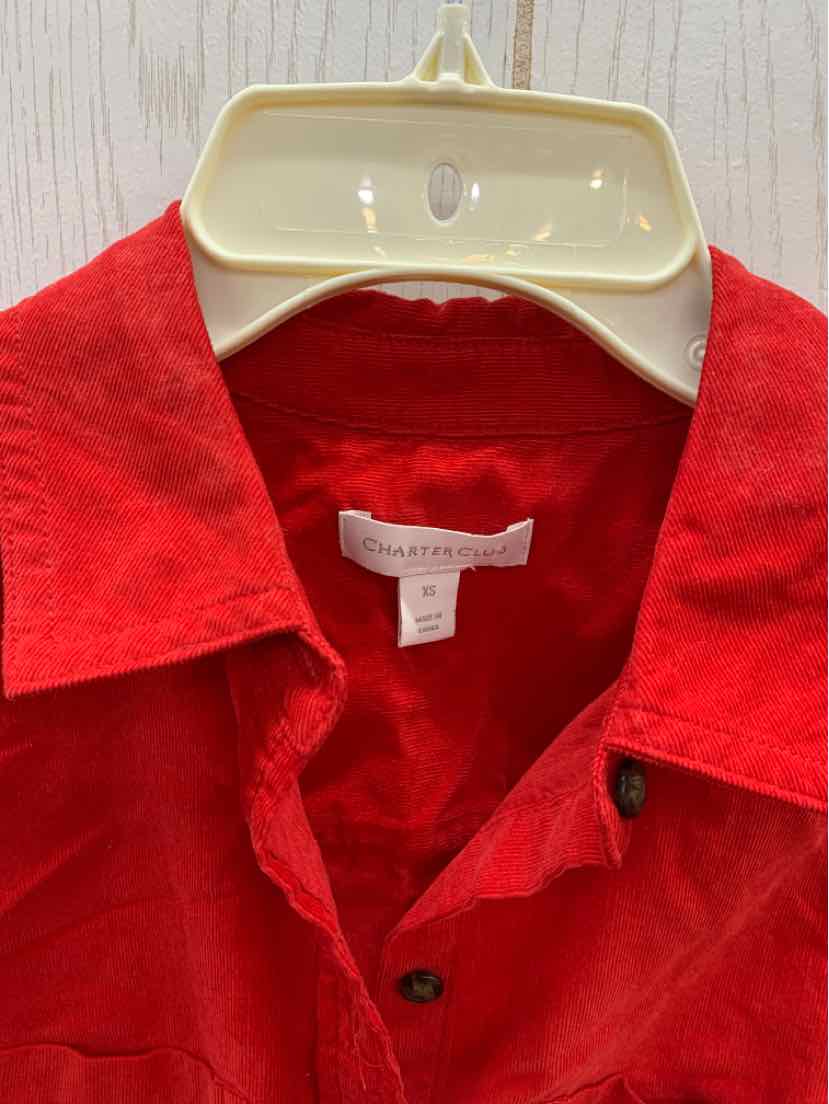 Charter Club Red Womens Size XS Shirt