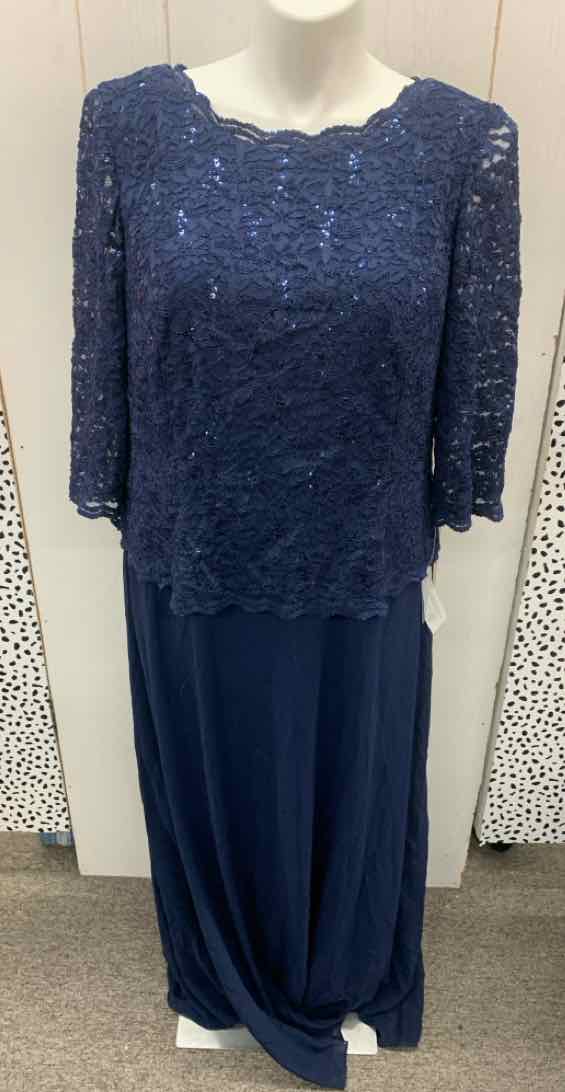 Alex Evenings Blue Womens Size 18W Dress