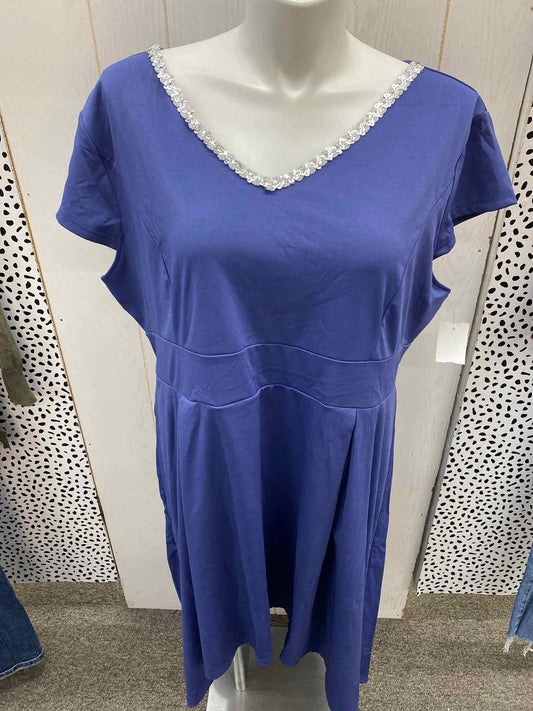 Blue Womens Size 4X Dress