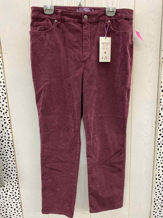 Gloria Vanderbilt Burgundy Womens Size 16 Pants