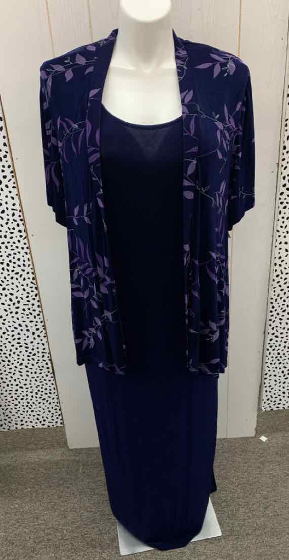 R&M Richards Blue Womens Size 20W Dress