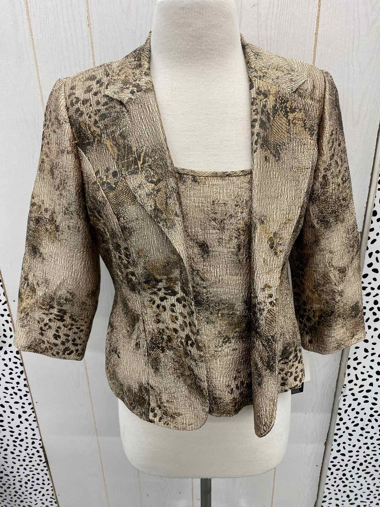 Alex Evenings Gold Womens Size Small Blazer