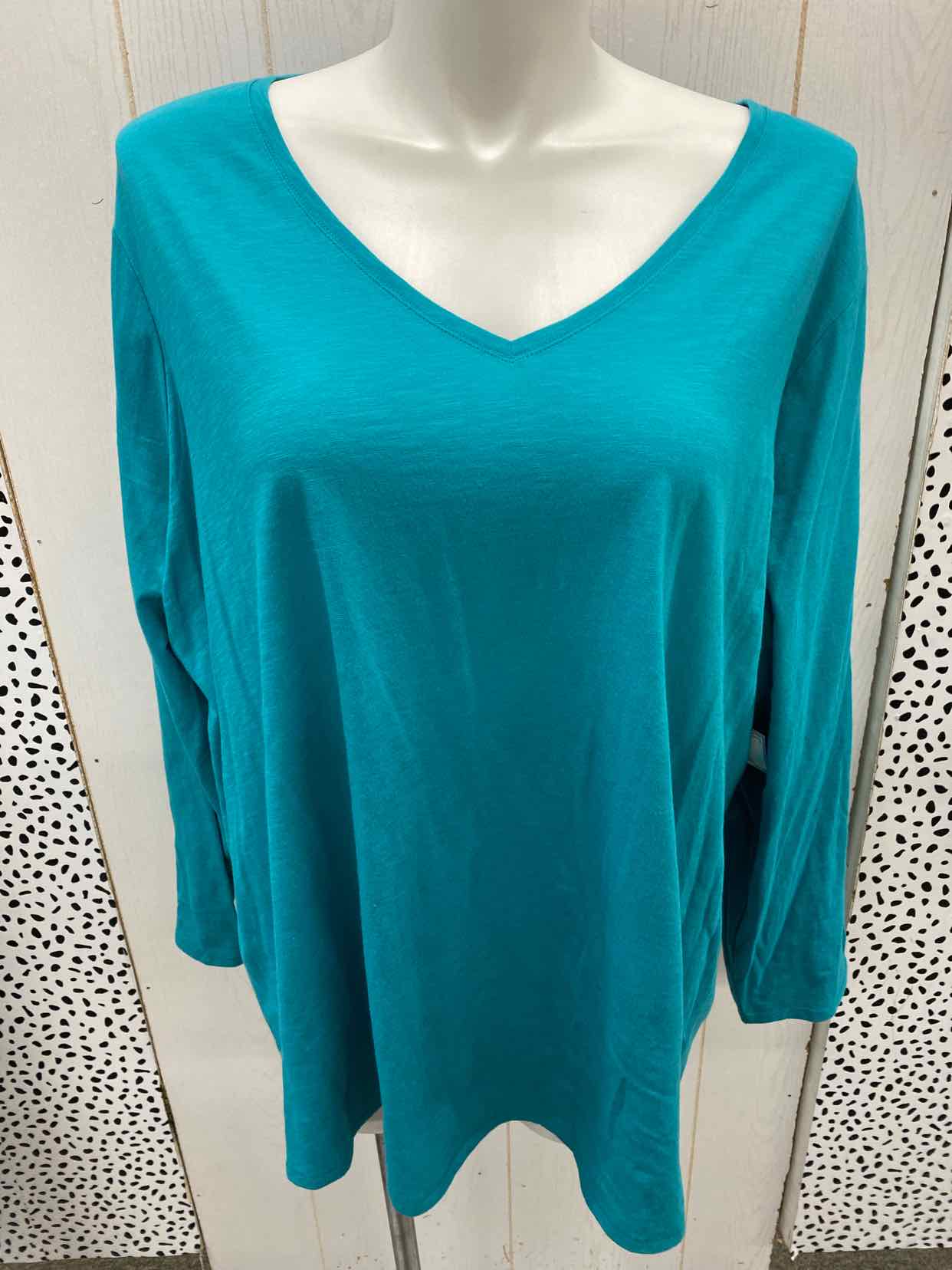 EVRI Teal Womens Size 4X Shirt