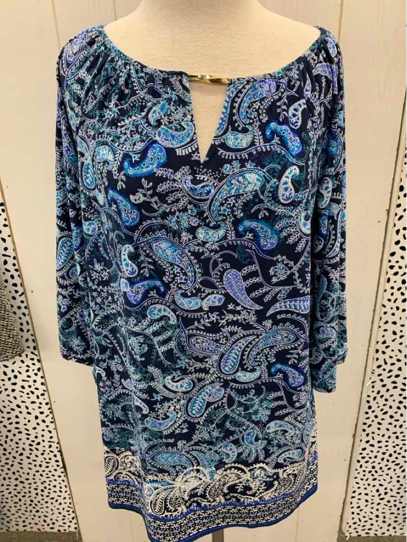 Roz & Ali Blue Womens Size Small Shirt