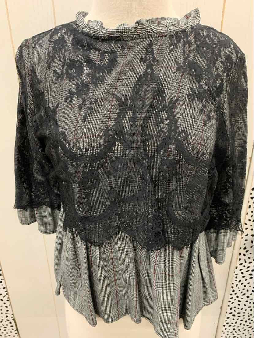 Valerie Stevens Black Womens Size Small Shirt