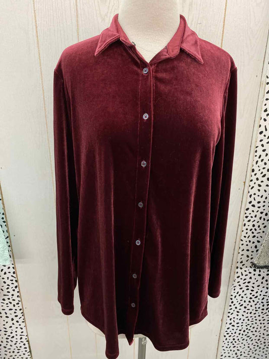 Lands End Burgundy Womens Size XS/S Shirt