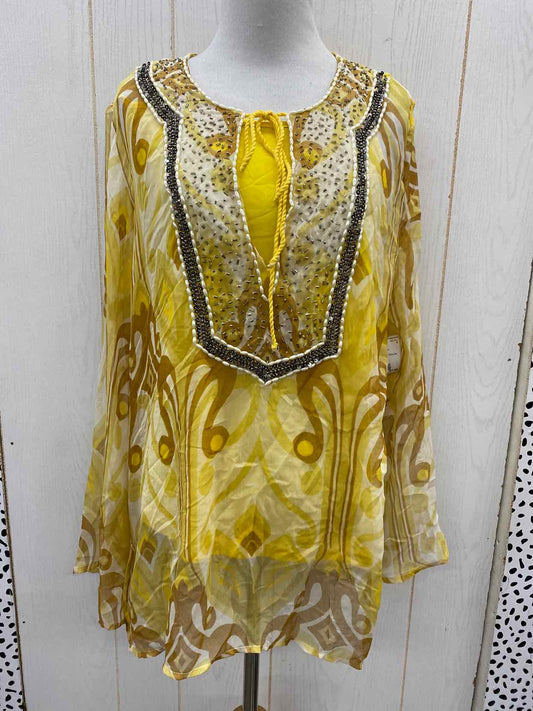 Kate & Mallory Yellow Womens Size Small Shirt