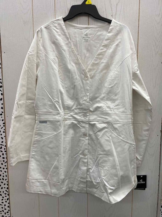 Jockey White Womens Size XL Scrub Top