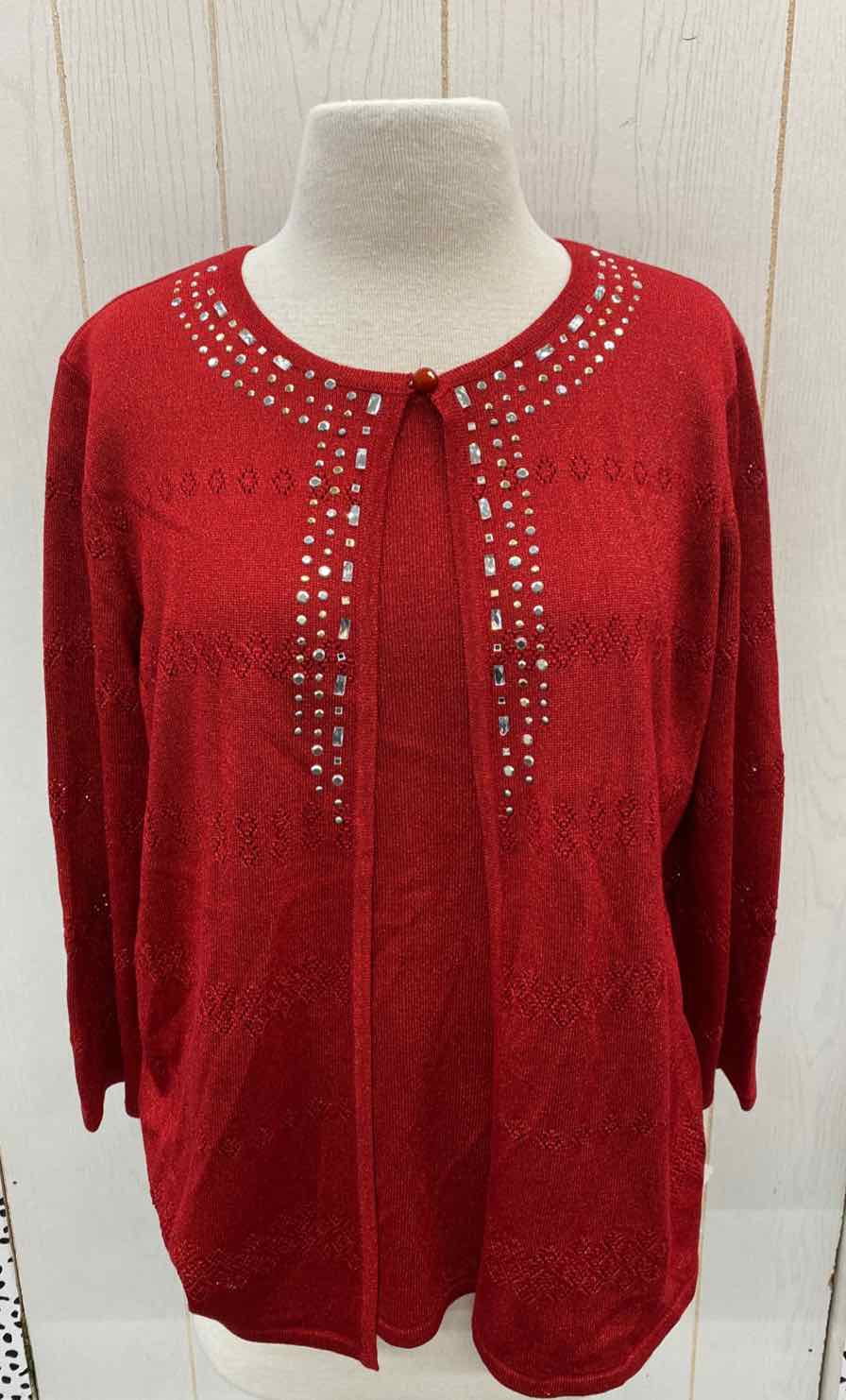 Alfred Dunner Red Womens Size M Sweater