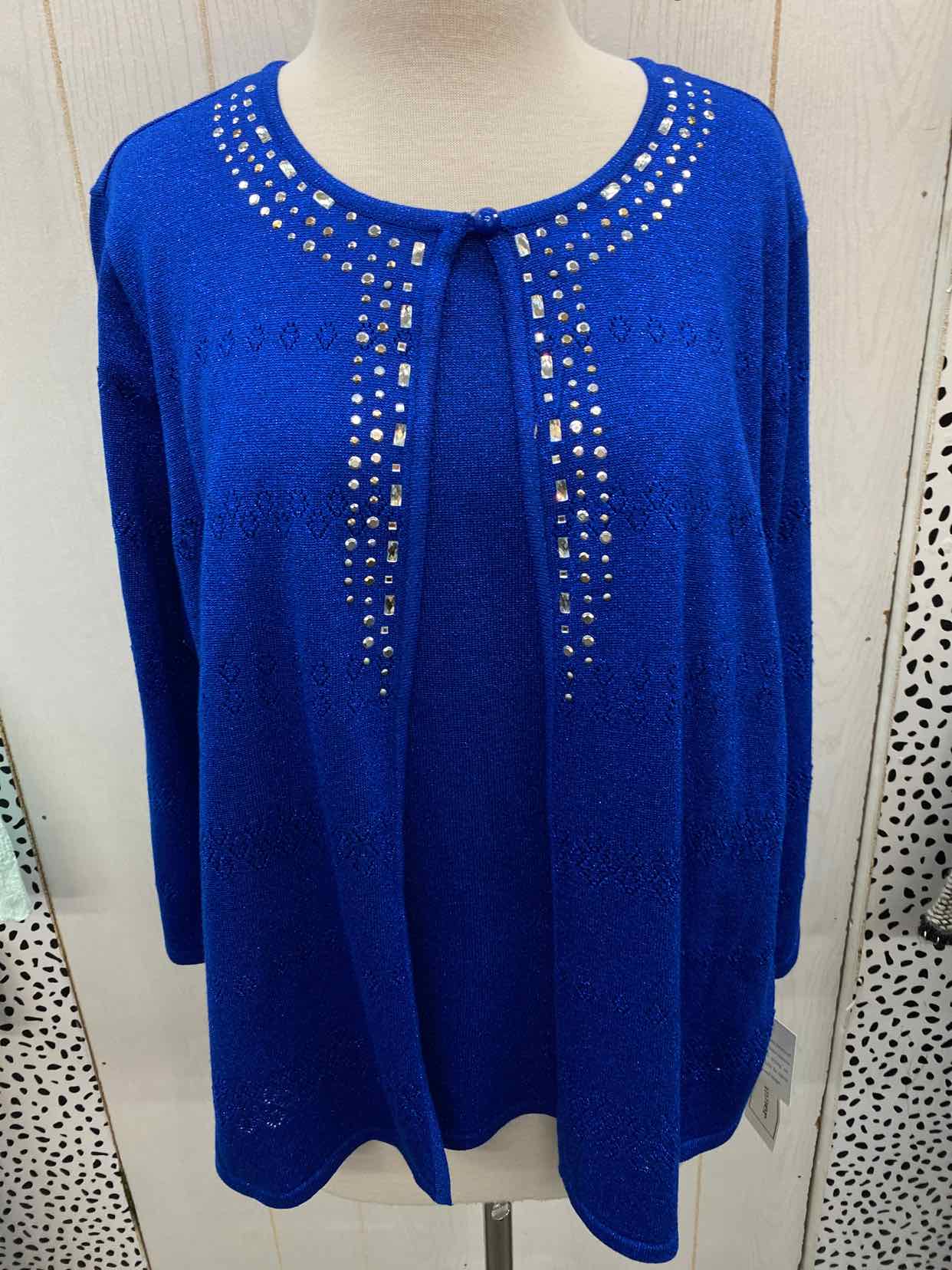 Alfred Dunner Blue Womens Size M Sweater