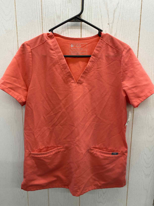 Figs Coral Womens Size Small Scrub Top