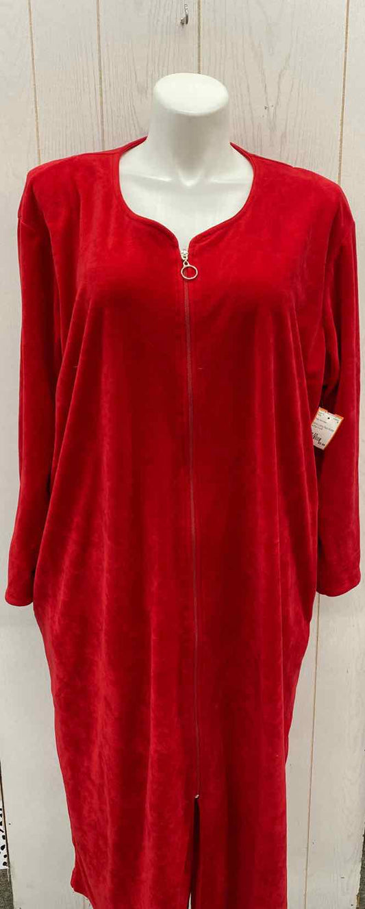 Red Womens Size 2X Robe