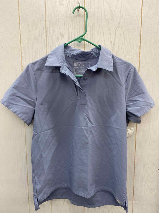 Figs Blue Womens Size Small Scrub Top